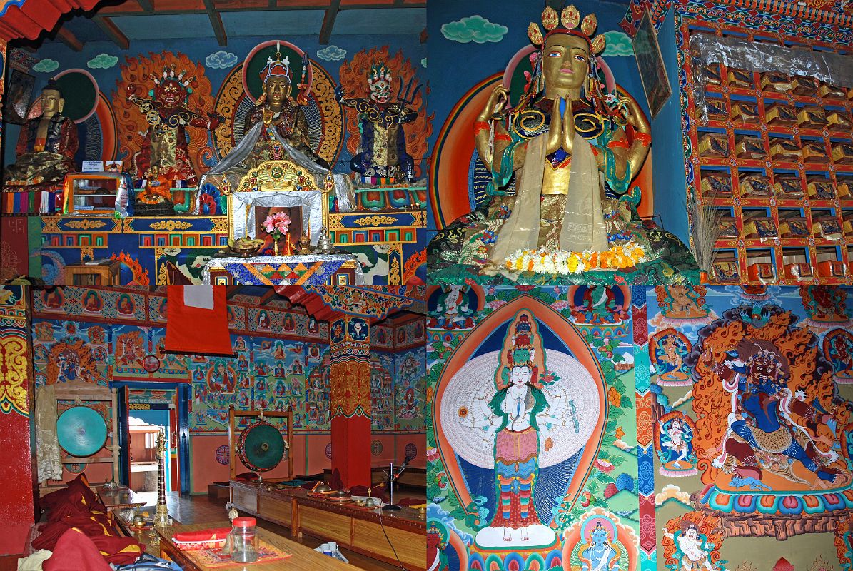 15 13 Lukla Gompa Inside - Statues Of Buddha, Hayagriva, Padmasambhava, Mahakala, Avalokiteshvara, Paintings Include 1000-armed Avalokiteshvara And Hayagriva In Yab Yum With Varahi